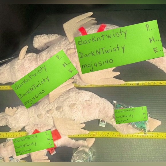 RETIRED BNWT JellyCat Rose Dragon VHTF 26” TAIL UNFURLED GREAT GIFT - Picture 4 of 11